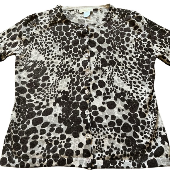 Garnet Hill Women’s Animal Print Cardigan - Picture 1 of 4